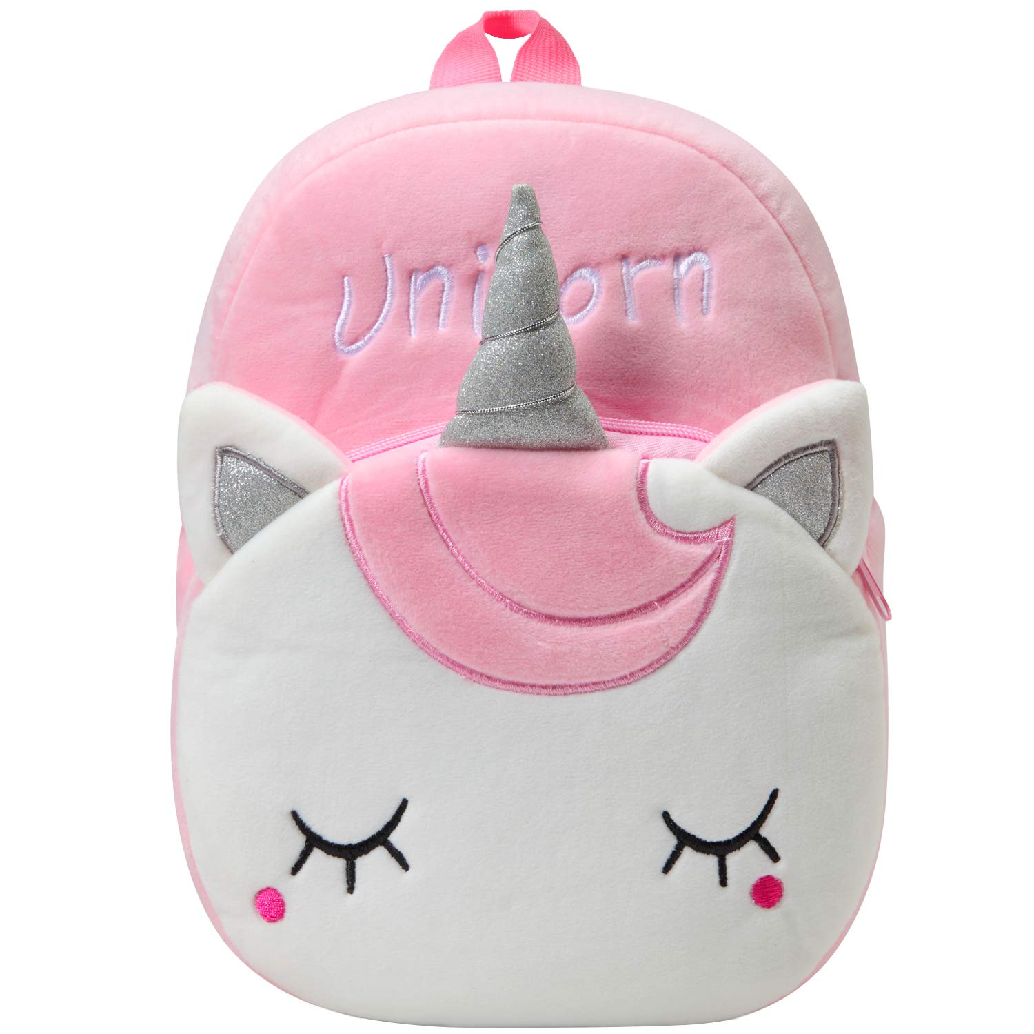 Kasgo Kleinkinderrucksack, Niedlich Kinderrucksack Plüsch Tier Klein Mini Rucksack Mädchen Kindergartentasche für Baby(Einhorn)