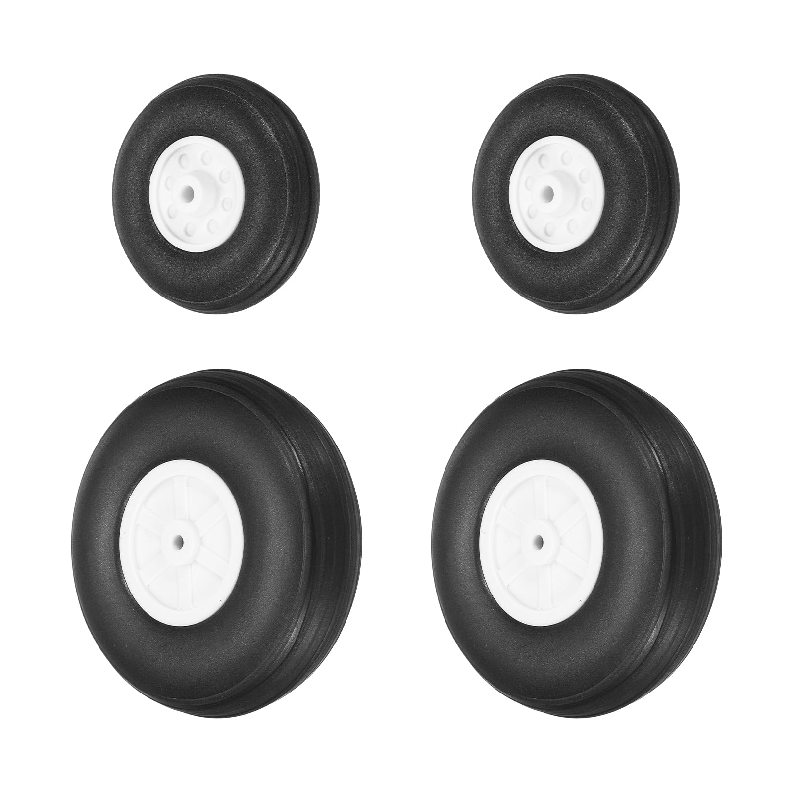 sourcing map RC Airplane Wheels Set, 1.3"/3" Dia RC Airplane Aircraft Rubber Foam Wheel Replacement for DIY Model Plane Aircraft Helicopter Pack of 4