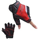 AIGEVTURE Fingerless Work Gloves for Men,Utility Work Gloves for Mechanics, Flexible Breathable Fit- Padded Palm