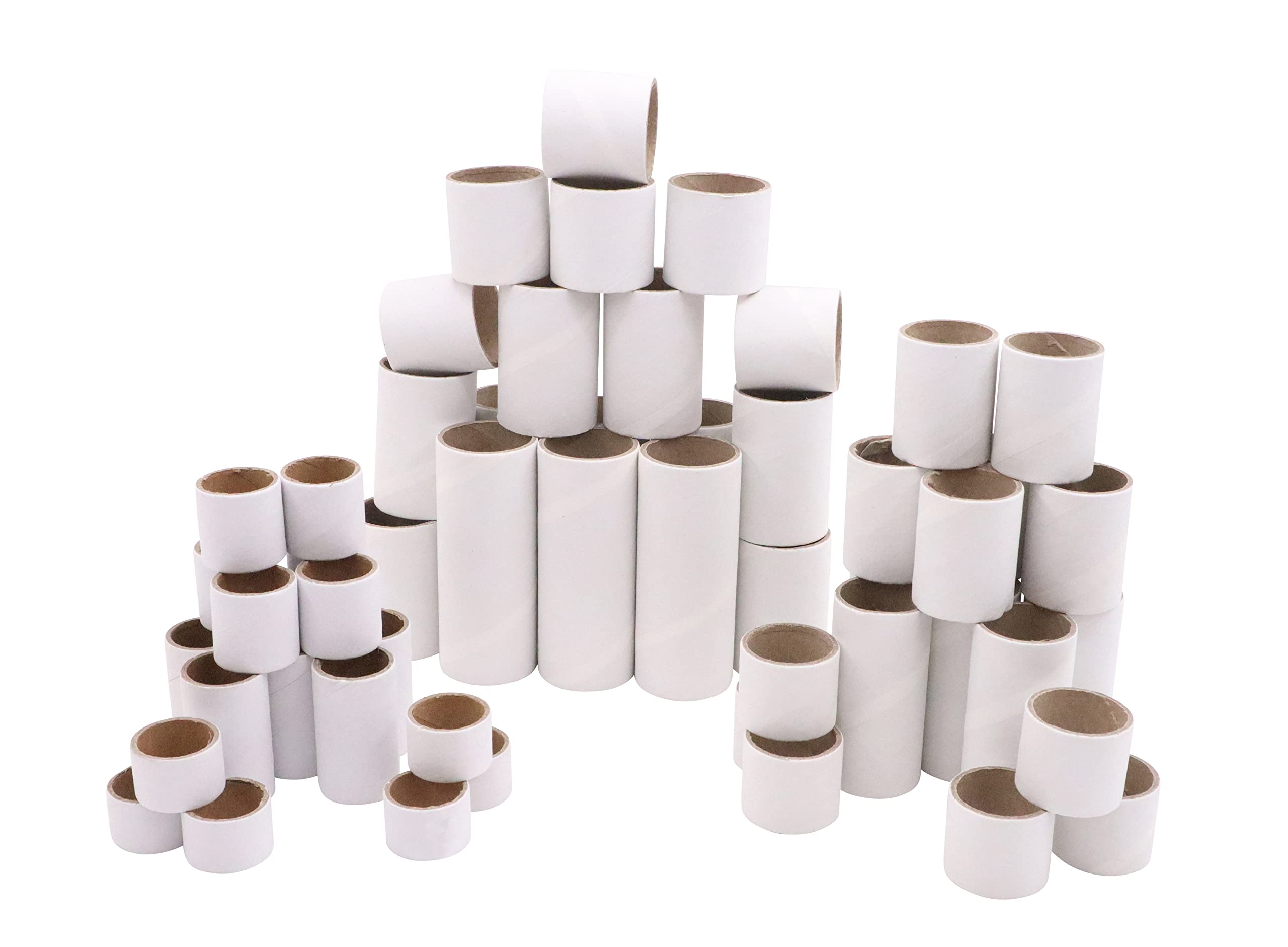 Craftplay Cardboard modelling tubes | Assorted lengths & diameters | Strong card | Pack of 54 tubes