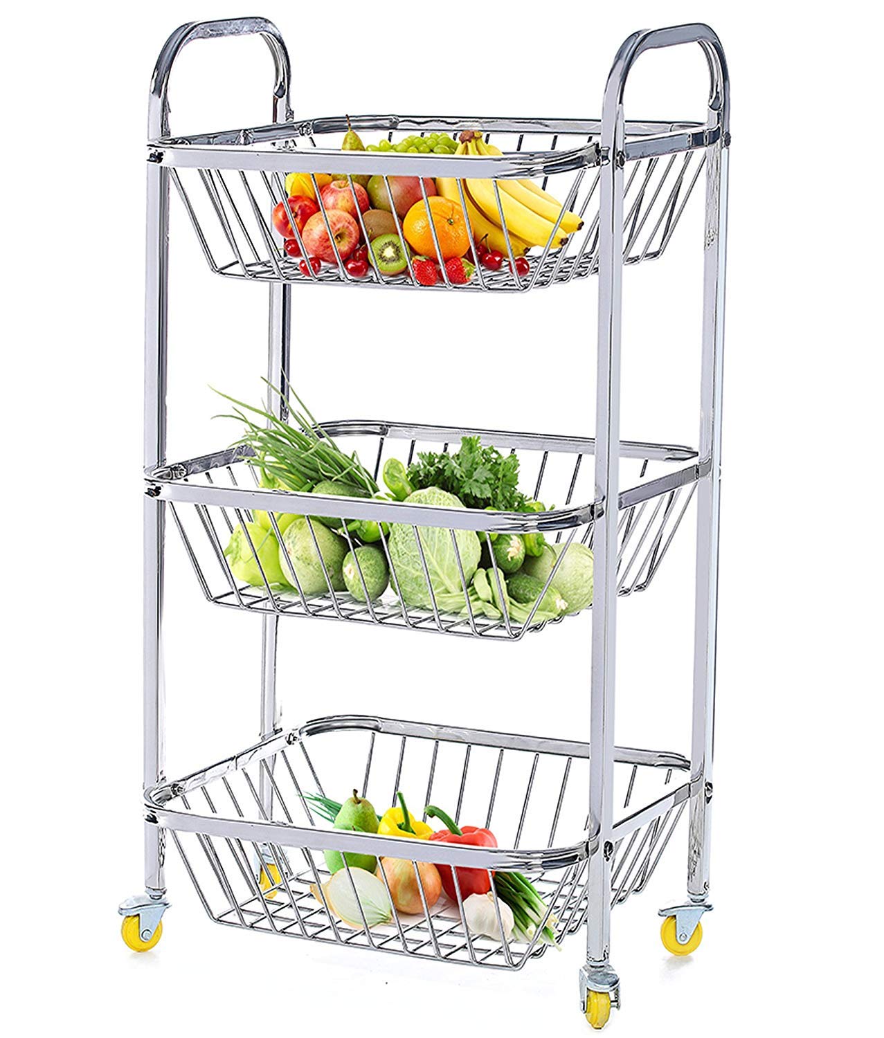 Buy WINSTAR Stainless Steel 3 Shelf Fruits and Vegetable Trolley with
