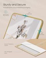 SONGMICS Full Length Mirror 165x60 cm Rectangle with Stand Pale Gold view 6