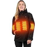 Heated Jacket for Women, ANTARCTICA GEAR Winter Coat with 12V 16000mAh Battery Pack, Soft Shell Heating Hood Jacket