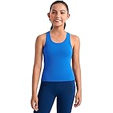 CRZ YOGA Girls Butterluxe Crew Neck Tank Tops Waist Length - Dance Yoga Athletic Casual Racerback Tight Kids Teen