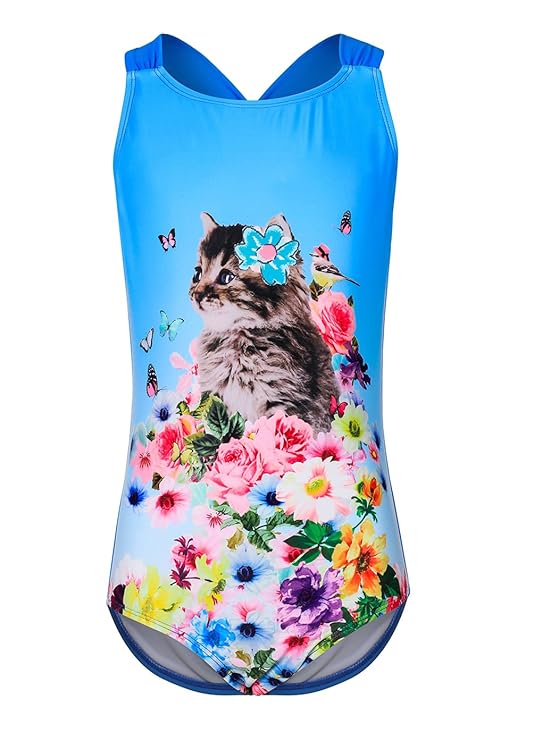 OUO Badeanzug für Mädchen,Bandage Bademode Süß Drucken Baby Anzug 023