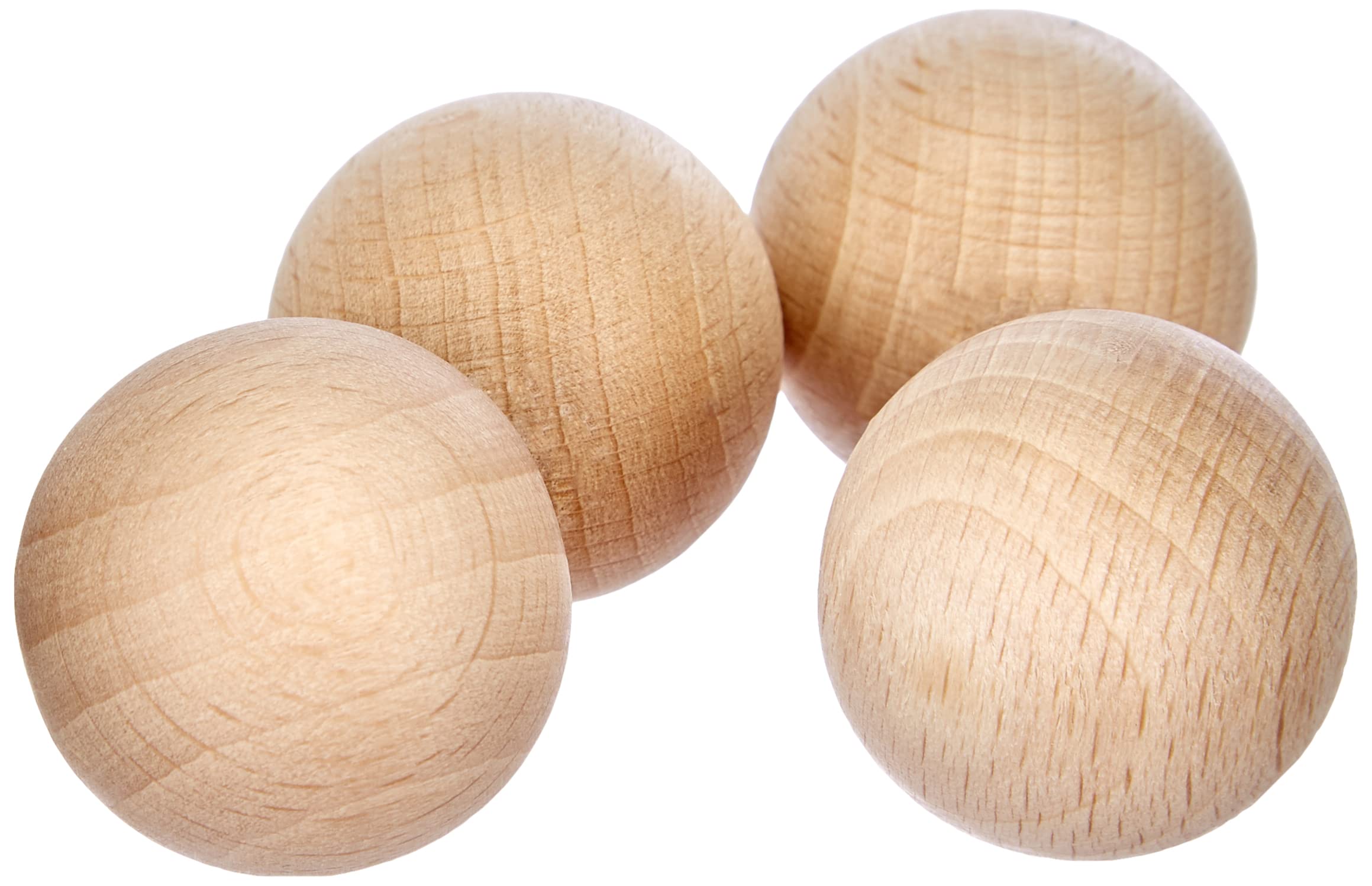 RAYHER HOBBY 6252500 Set of 4 Wooden Balls for Crafts and Model Making, Solid Wood Ball Made of Natural Beech Wood, Diameter 3 cm
