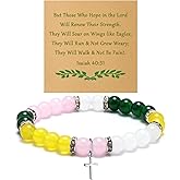 Gfhzdmf Christian Gifts for Women Religious Cross Bracelet Jewelry Faith Confirmation Baptism First Communion Catholic Christmas Birthday Gifts for Women Sister Daughter Her Beaded Bracelet with Card