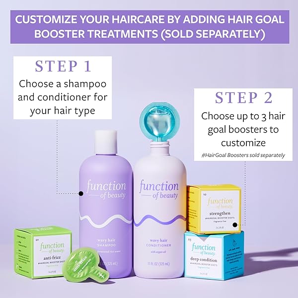 FUNCTION OF BEAUTY WAVY HAIR CONDITIONER, 11 OZ – FORMULATED WITH ARGAN OIL TO ENHANCE GLOSSINESS & NATURAL SHINE, SULFATE-FREE, CUSTOMIZABLE HAIRCARE