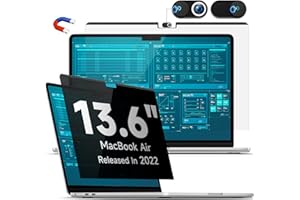 Magnetic Privacy Screen Protector Compatible with MacBook Air 13.6/13 Inch (2022-2025, M2, M3, M4), Removable Anti Spy Blue L