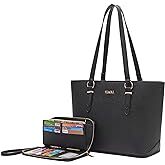 YZAOLL Purses for Women Faux Leather Medium Large Tote Satchel Shoulder Purse Handbag Wallet set
