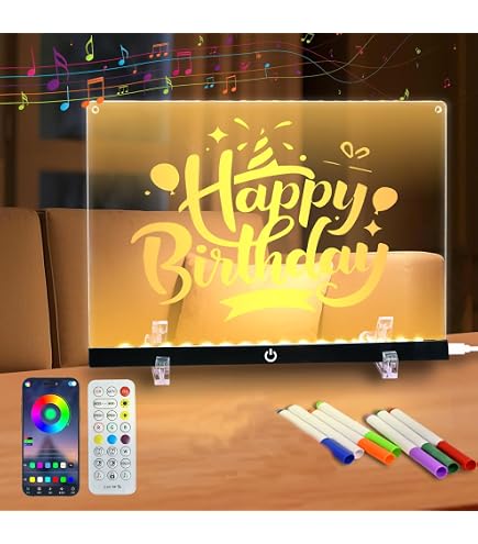 Acrylic Dry Erase Board With Light 11.8 X 7.9" Clear Light Up Dry Erase Board With Stand Desktop Glow Memo Led Letter Rewritable Message Board White Board Led Note