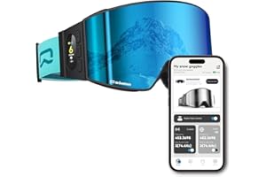 SKIWARRIOR Bluetooth Smart Ski Goggles with Walkie-Talkie for Adult-Anti Fog Snowboard Goggles with Play Music,Answer Calls (G01 Cylindrical Blue)