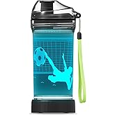 YuanDian Soccer Gifts, Light Up Kids Water Bottle with 3D Soccer Illusion Lamp- 14 OZ Tritan BPA Free - Cool Drinking Cups Gift for School Kids Boy Child Sport Lovers