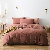 Cottonight Brick Red Comforter Set King Marroon Bedding Comforter Set Solid Modern Cotton Blackish Red Blanket Quilts Soft Simple Modern Breathable 3 Piece Hotel Quality Comforter Set for Women Men