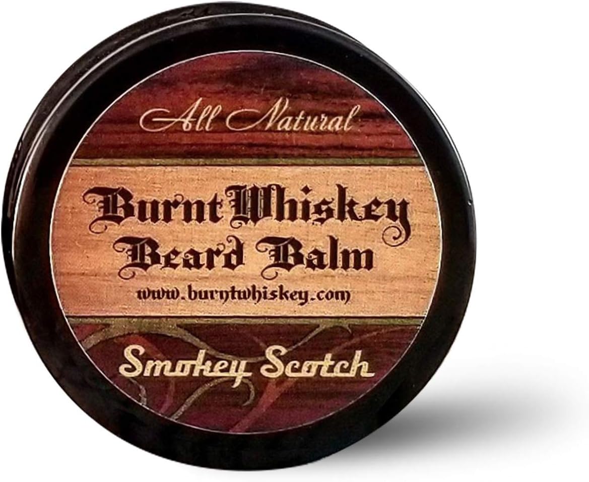 Burnt Whiskey Men’s All Natural Beard Balm, Smokey Scotch.5 oz
