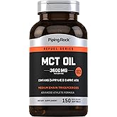 Piping Rock MCT Oil Softgel Capsules 3600mg | 150 Pills | Keto-Approved Supplement with Caprylic and Capric Acid | Non-GMO, Gluten Free