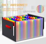 Fun Storage Expanding File Organiser Box 24 Pockets A4 Rainbow Divider view 5