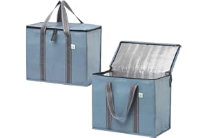 VENO 2 Pack Cooler Bag and Insulated Grocery Bags for Food Delivery, Collapsible Cooler Reusable Shopping Bags for Groceries 