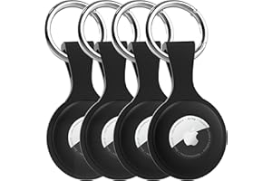 WANCHEL 4 Pack AirTag Holder with Keychain AirTag case with Anti-Lost Keychain, Protective Air Tag, Item Finders, for for Dog, Cat, Luggage, Wallet, Backpacks