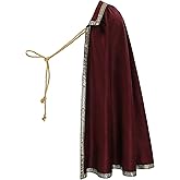 FURPHI Medieval Tudor Half Shoulder Cape Royal Renaissance Shawl Cloak for Cavalier Ranger LARP Costume