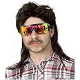Kavsni Mullet Wigs for Men 70s and 80s Costumes Fancy Party Accessory Cosplay Wig (Black)