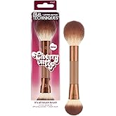 Real Techniques Cherry On parte superior It All Blush Broche, cepillo para polvo de maquillaje multiusos de doble punta para 