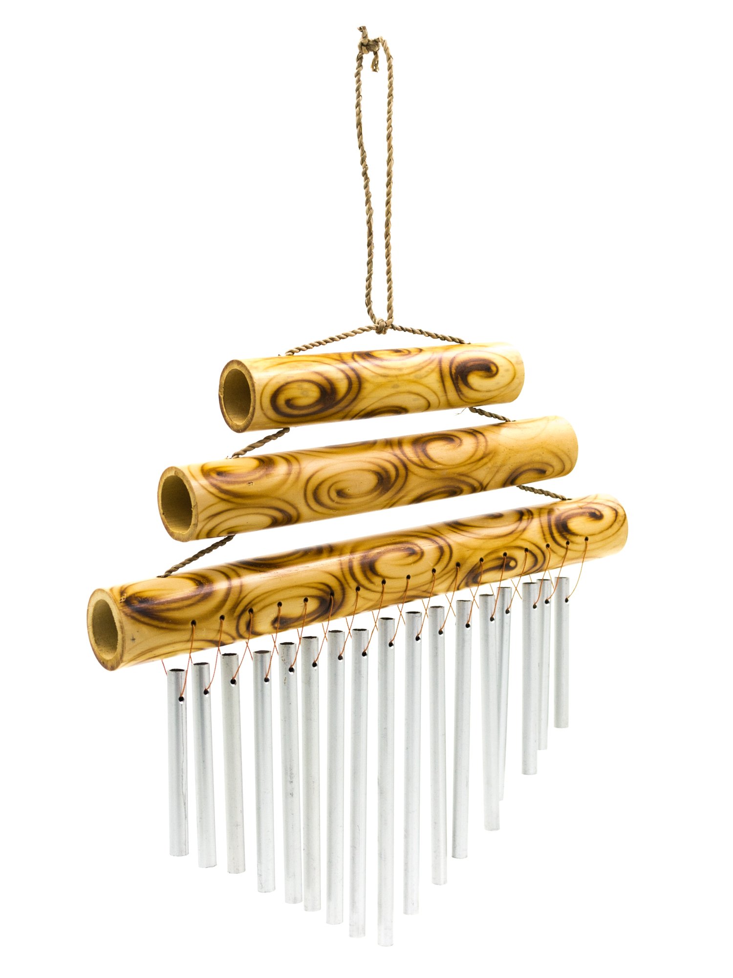 Siesta Small Triple Bamboo Top Windchime, 21 cm