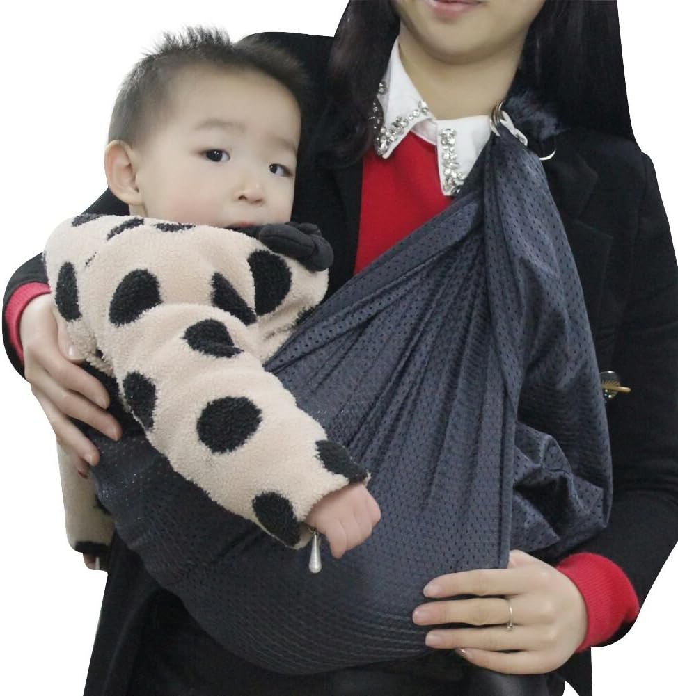 UniqDesigns Breathable Mesh Adjustable Baby Wrap Water Ring Sling Carrier Infant,Toddlers Perfect with Polyester and Quickdry Polyester Fabric Material to Indoor Outdoor Travel for Newborn (Gray)