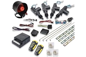 Riloer Car Remote Central Locking Kit, Universal Security Anti-Theft Alarm System Universal & 4 Doors Keyless Entry System
