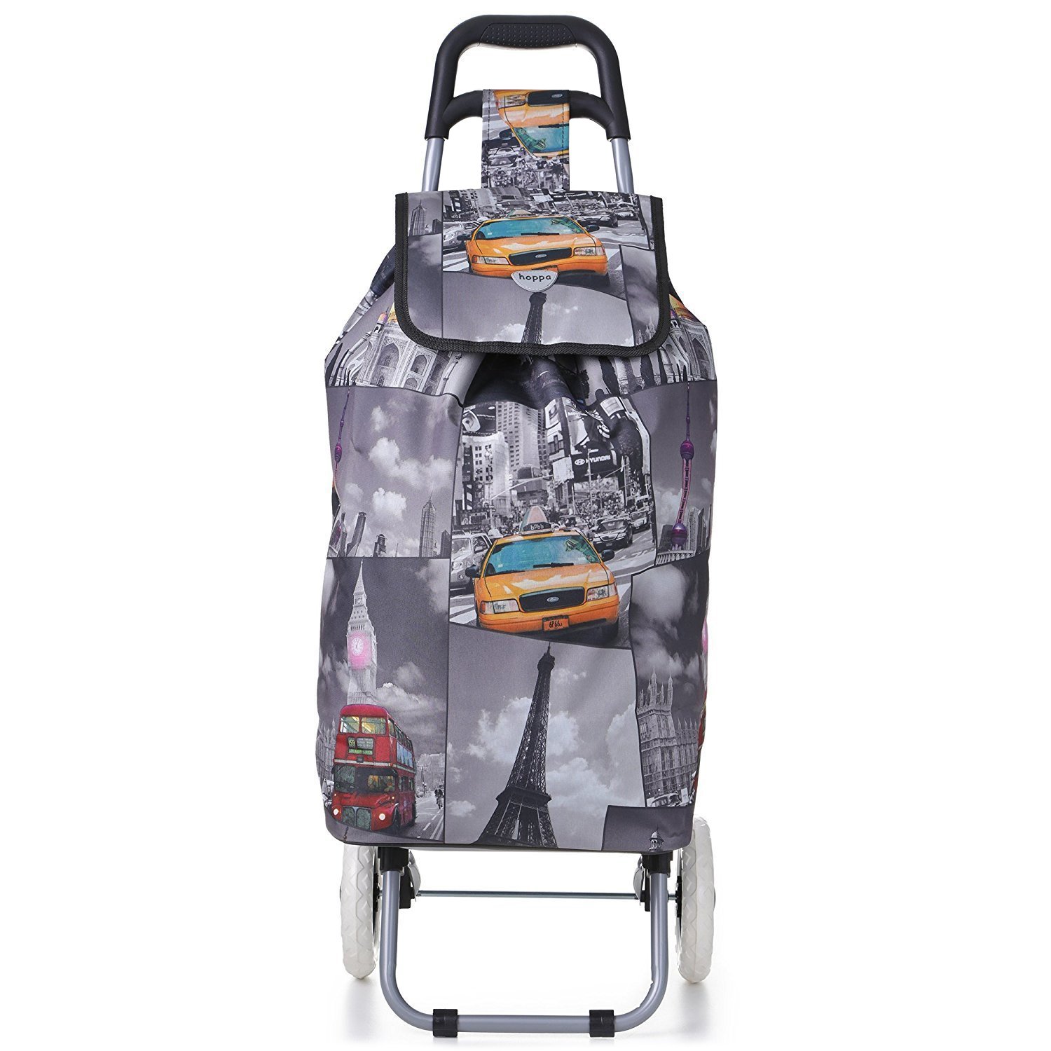 Hoppa Lightweight Shopping Trolley Folding 2 Wheel Large Capacity Shopper Black Flamingos Shopping Trolleys Luggage Nicholas Wong Com