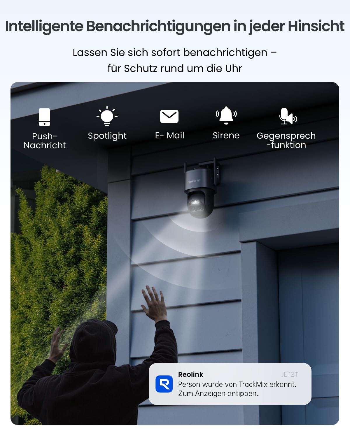 Reolink 4K PTZ Überwachungskamera Aussen Akku mit Auto-Tracking & Auto-Zoom 6