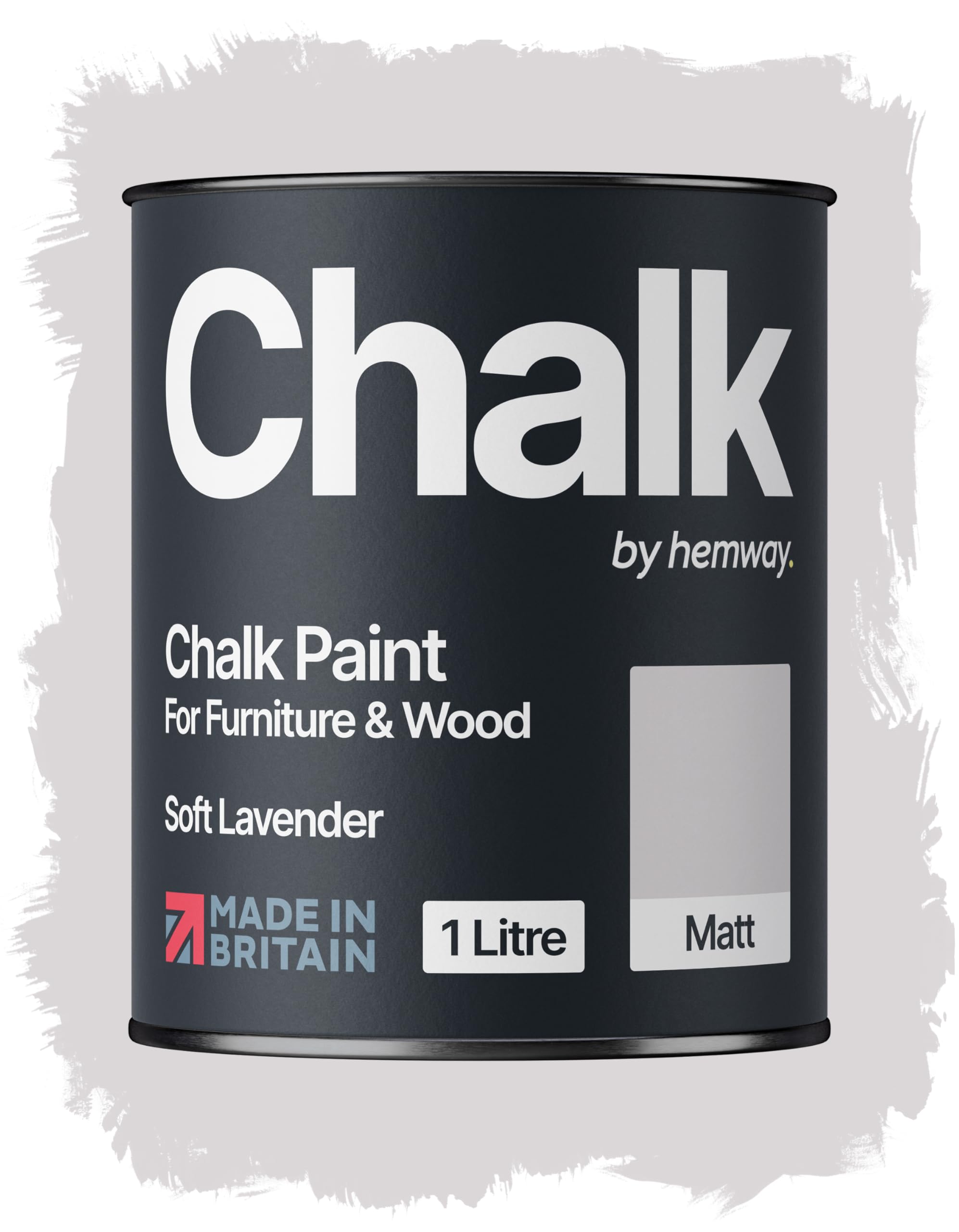 Hemway Chalk Paint Soft Lavender Purple Furniture Paint 1L, Matt Finish Shabby Chic, Chalk Furniture & Walls, Quick Dry & 1 Coat