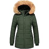 FARVALUE Womens Water Resistant Winter Coat Thicken Puffer Jacket Warm Quilted Parka Padded Windbreaker with Removable Hood