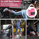 flintronic Ankle Straps for Cable Machine Pink Neoprene D Ring Gym Cuff view 5
