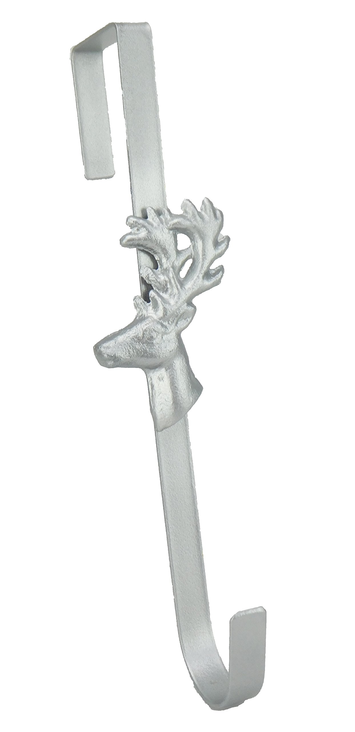Christmas Concepts® 290 mm (11.4") Christmas Metal Wreath Hanger - Silver Reindeer Design