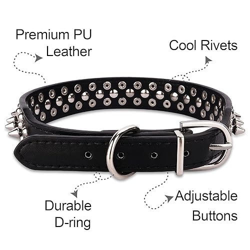Dog Collars for Medium Dogs with Leash, Epesiri Spiked Dog Collar
