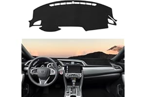 Rilsen Dashboard Cover Mat Custom Fit for 2016-2021 Honda Civic Dash Cover Nonslip Dash Mat Protector Sunshade No Glare Black