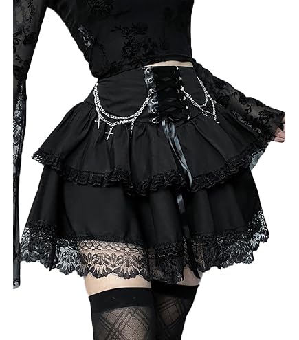 Amazon.com: Twfsgirl Goth Long Maxi Skirts Women Y2k Black High