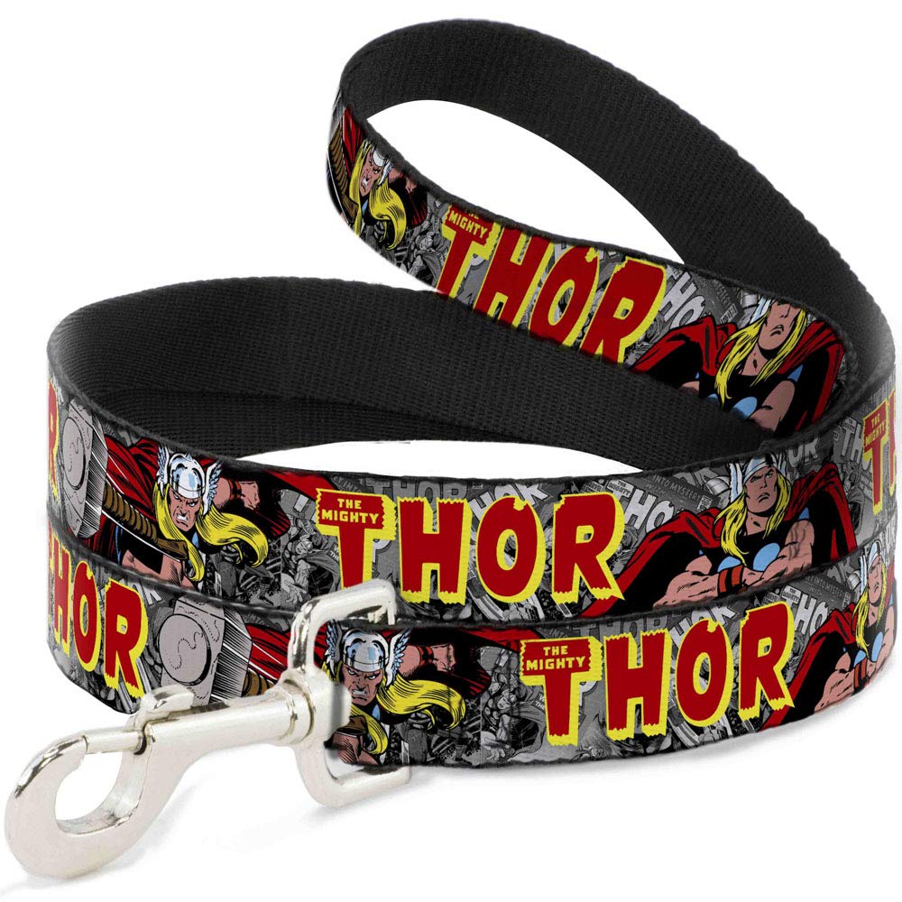 Buckle-Down Dog Leash The Mighty Thor Action Poses 6 Feet Long 1.0 Inch Wide
