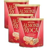 Almond Roca Pack of 4 Canisters - 10oz Individually Wrapped Chocolate Candy - Classic Buttercrunch Toffee with Almonds - Gluten Free, Kosher, Chocolate