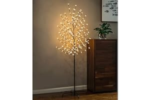 Twinkle Star 6 Feet 208 LED Cherry Blossom Tree Light for Home Festival Party Wedding Indoor Outdoor Christmas Decoration, Warm White