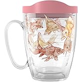 Tervis Here Fishy Fishy Goldfish Made in USA Double Walled Insulated Tumbler Travel Cup Keeps Drinks Cold & Hot, 16oz Mug with Handle, Classic
