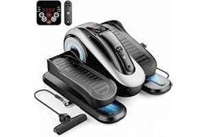 LVPIMAN Under Desk Elliptical Machine,Electric Leg Exerciser for Seniors,12 Adjustable Speeds&12 Modes with Remote Control,Elastic Rope,Manual&Auto Mode for Home Office