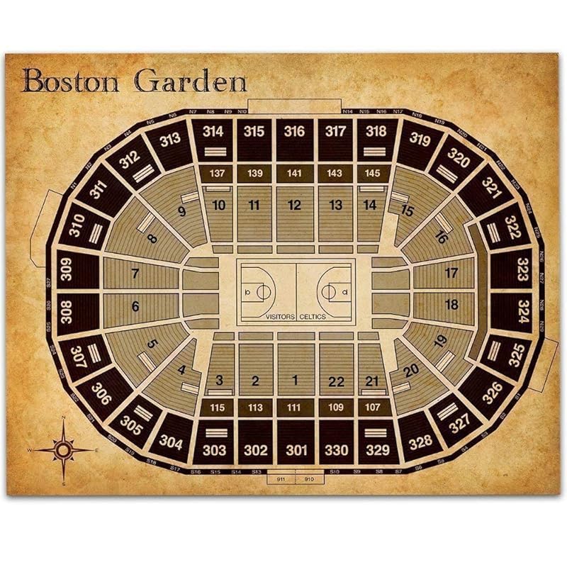 Boston Garden Basketball Seating Chart 11x14 Unframed Art