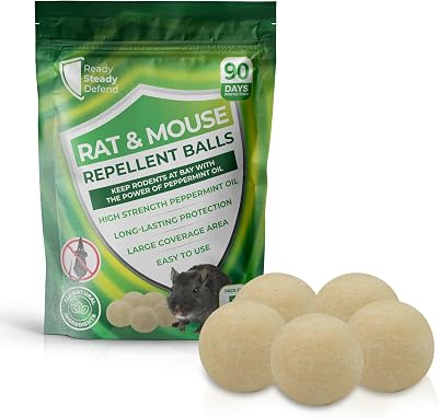 READY STEADY DEFEND Rat & Mouse Repellent Balls 5 Pack Peppermint Oil
