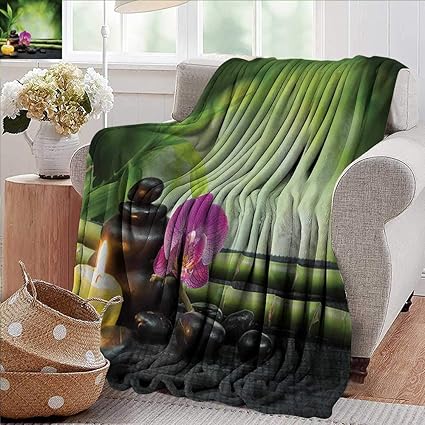 Amazon Com Pearlrolan Cool Blanket Spa Orchid Bamboo Stems