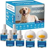 NAKESY Dog Calming Pheromones Diffuser 6 in 1 Kit Appeasing Pheromone Diffuser to Calm (2 Plug in+4 Pack 48ml Refill) for Anxiety Relief Reduce Aggression Fighting Barking Stress 120 Day Supply