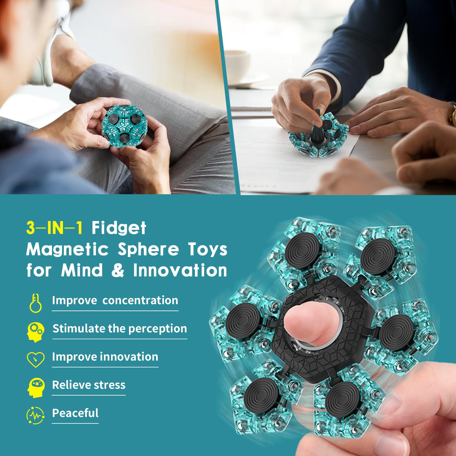 Mua Flexirotate Magnetic Fidget Toys, 3-in-1 Fidget Sphere Building ...