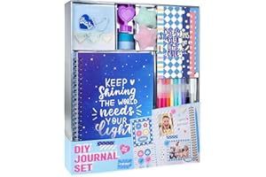 Nollh DIY Journal Kit for Girls – Cute Journal Set for Teen Tween Girls Gifts, Stationary Set, Scrapbook & Diary Supplies Set, Gifts for 8 9 10 11 12 13 14 Year Old Girl