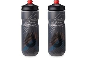 HydraPak Polar Surge Insulated Bike Water Bottle 2-Pack (20oz or 24oz) - High Flow, Fits Most Bike Cages, For Cycling & Sports